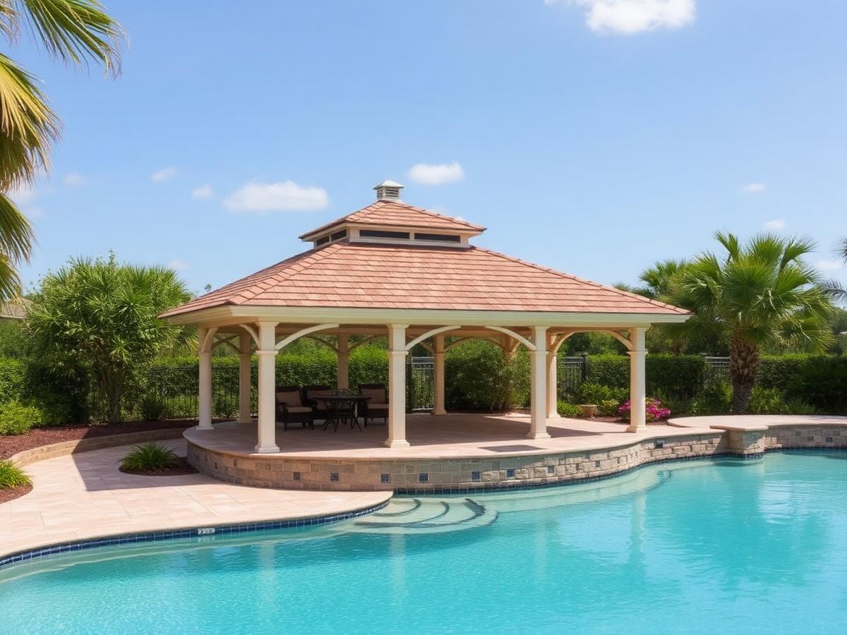 Poolside gazebo